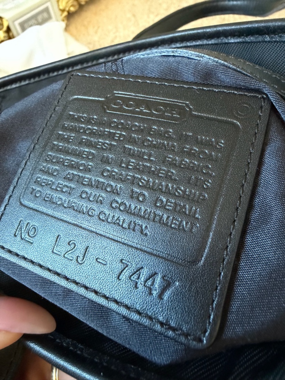 Coach Vintage Nylon Tote Bag Black Y2K Lightweight Shoulder Bag Style 7047 🖤 - Picture 3 of 15